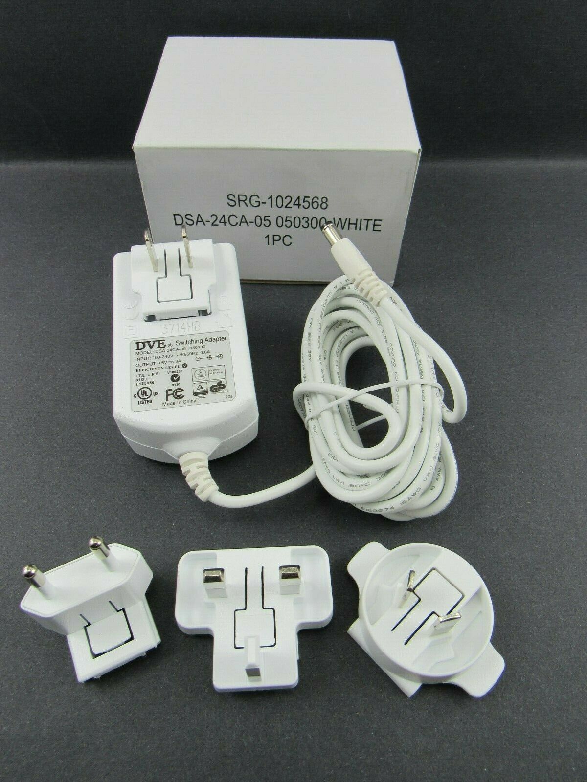 DVE Switching Adapter Model DSA-24CA-05 050300 5V 3A Power AC Adapter Charger Country/Region of Manufacture: China Mod DVE Switching Adapter Model DSA-24CA-05 050300 5V 3A Power AC Adapter Charger Country/Region of Manufacture: China Mod